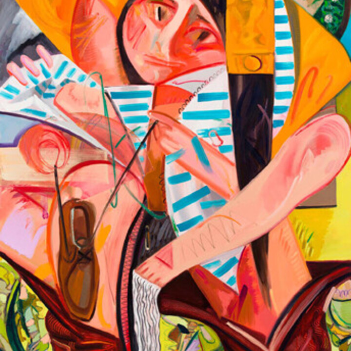 Dana Schutz, Getting Dressed All at Once, 2012. Oil on canvas, 73.5 x
56.25 inches. Private collection. Courtesy of the artist, Petzel Gallery,
New York, and Contemporary Fine Arts, Berlin.